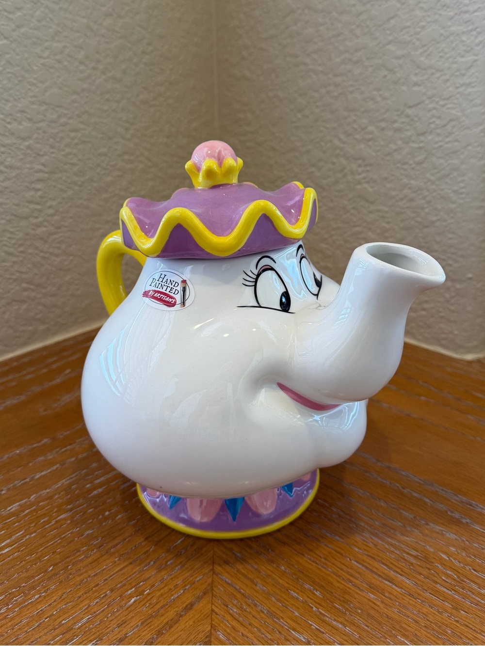 NWOT Mrs. Potts Beauty & The Beast Large Ceramic Teapot